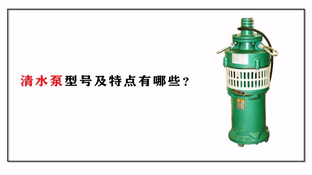 <i style='color:red'>清水泵</i>型號及特點有哪些？